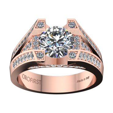 Anello Solitario Majestic Ring Rosa