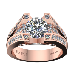 Anello Solitario Majestic Ring Rosa